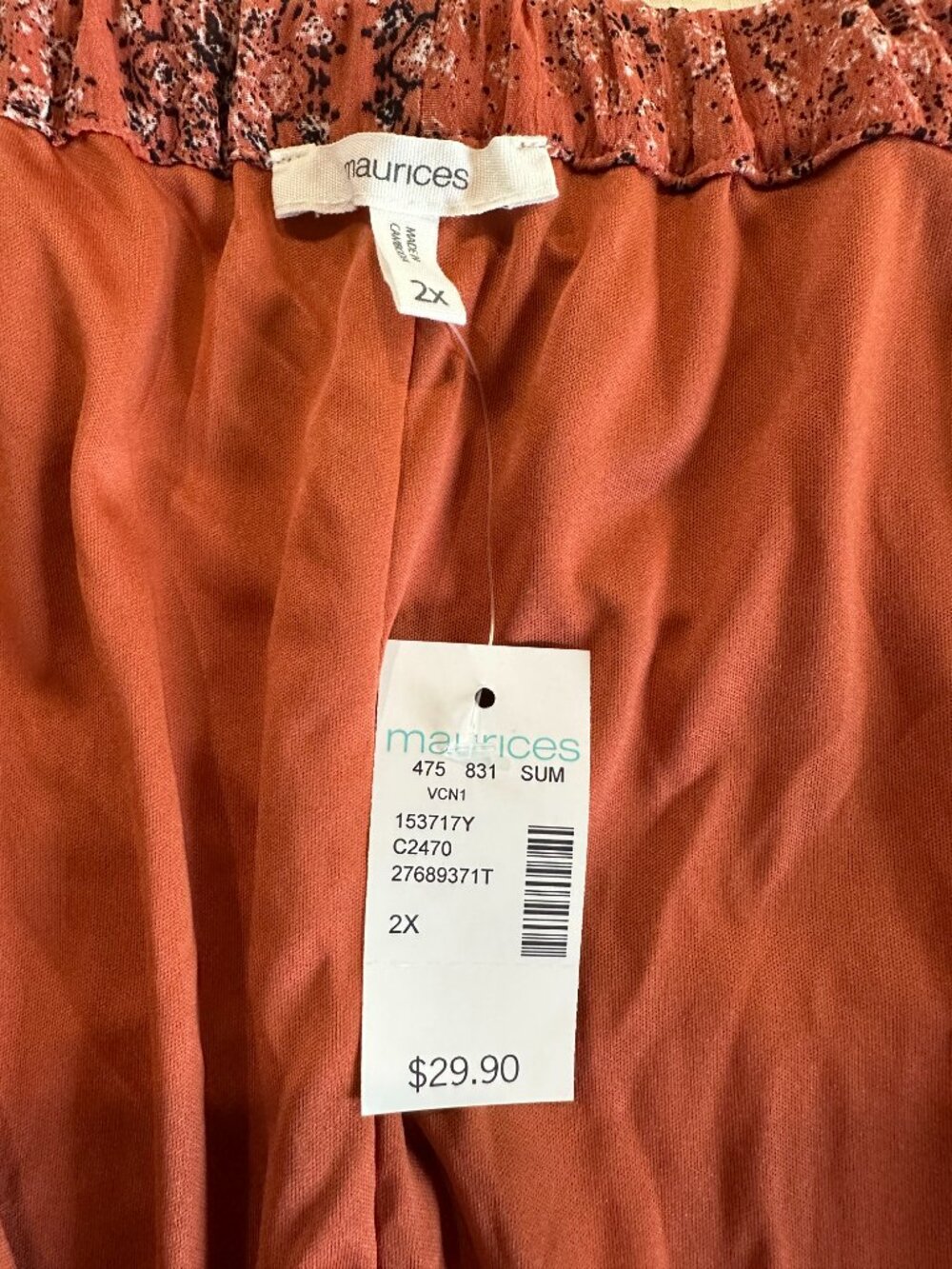 Maurices 2X NWT Rust Floral Halter Bodysuit Plus Size Sleeveless Top - Picture 2 of 2